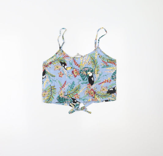 Clockhouse Womens Multicoloured Floral  Cropped Tank Size 10