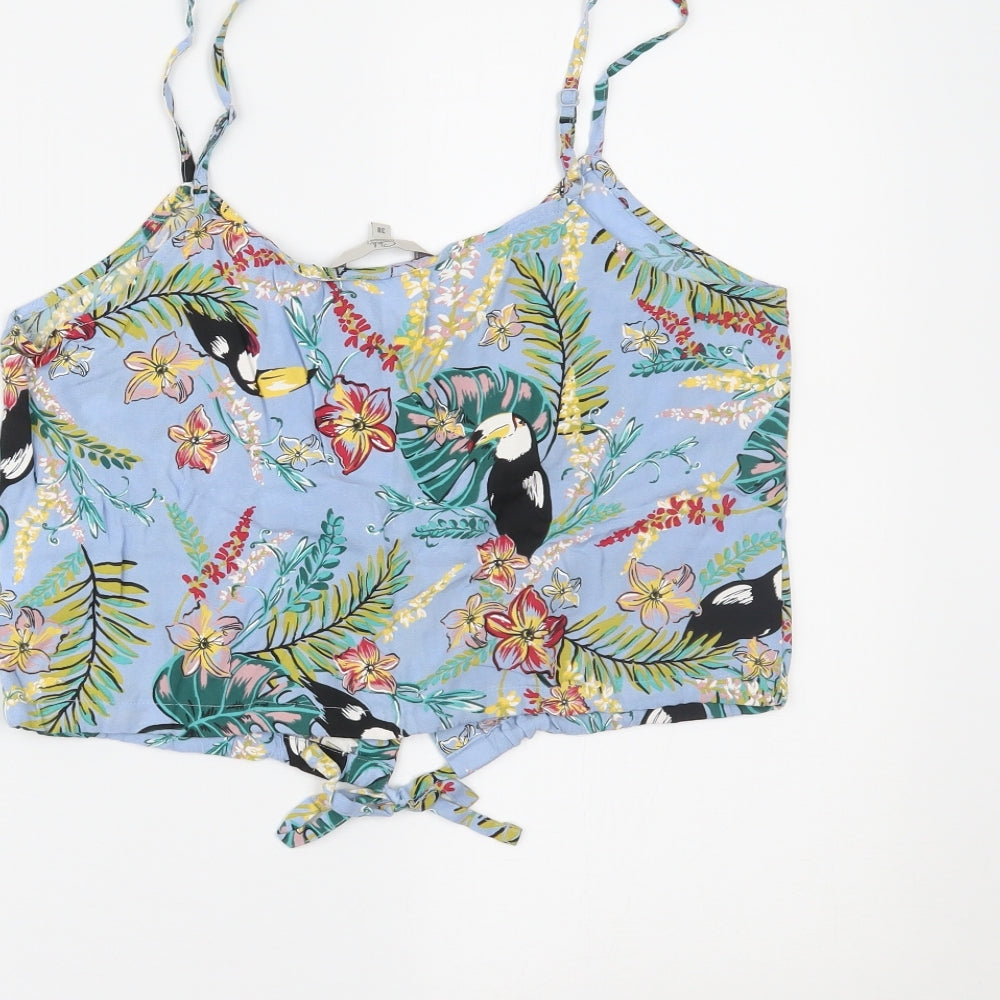 Clockhouse Womens Multicoloured Floral  Cropped Tank Size 10