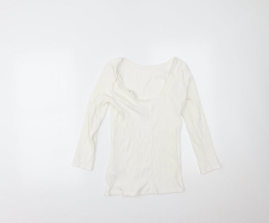 H&M Womens White   Basic Blouse Size S