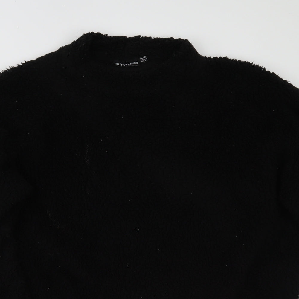 PRETTYLITTLETHING Womens Black   Pullover Jumper Size 10