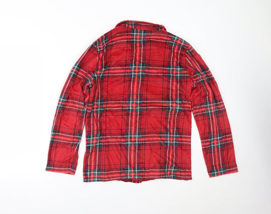 Marks and Spencer Womens Red Plaid  Top Pyjama Top Size M