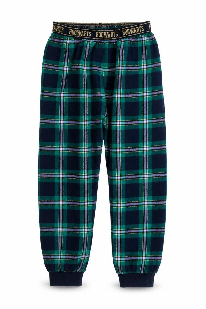 Marks and Spencer Girls Green Check  Top Lounge Pants Size 10-11 Years  - Elasticated Waist