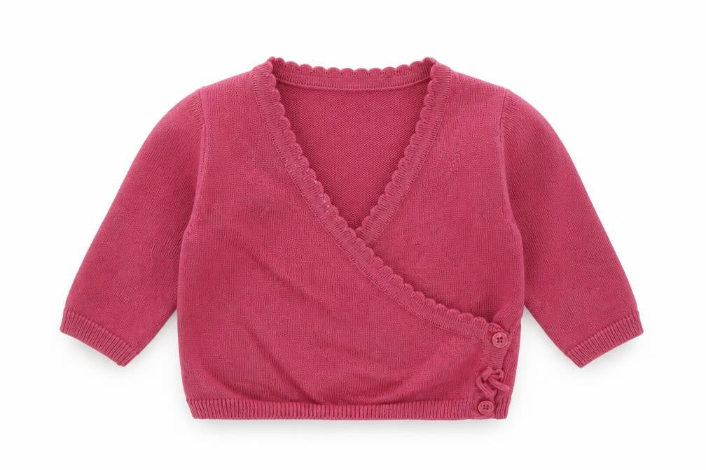 Front view of Marks & Spencer girls’ red jumper, size 0-3, months