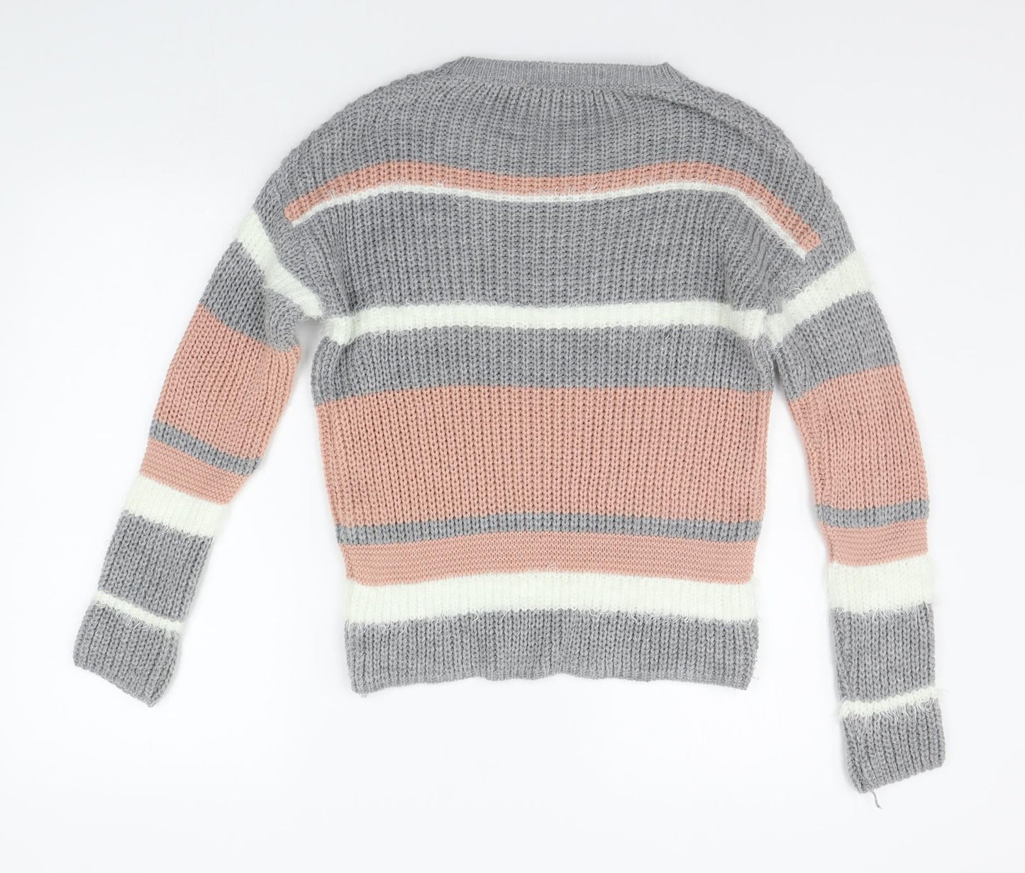 Select Womens Green Striped  Pullover Jumper Size S