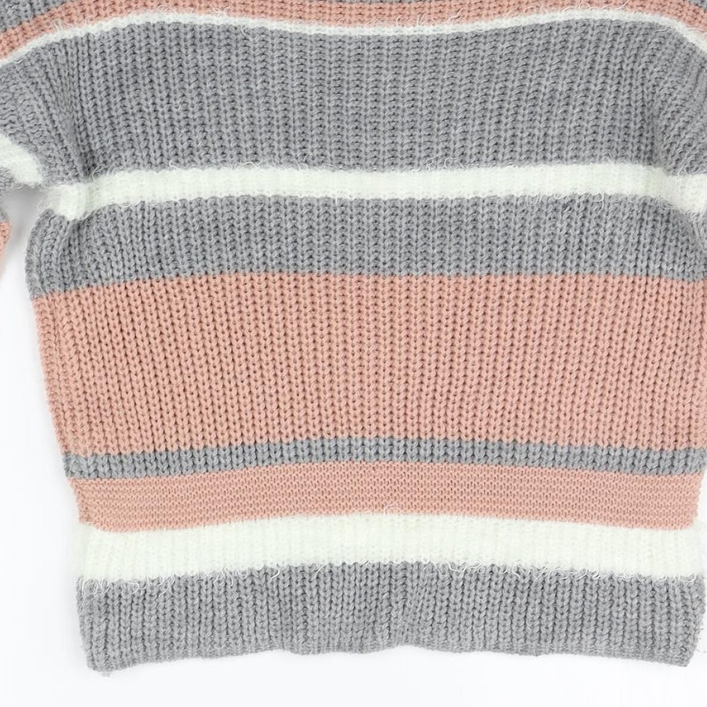 Select Womens Green Striped  Pullover Jumper Size S