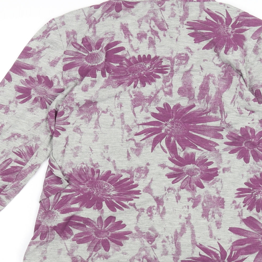 Soon Womens Grey Floral  Cardigan Jumper Size 12