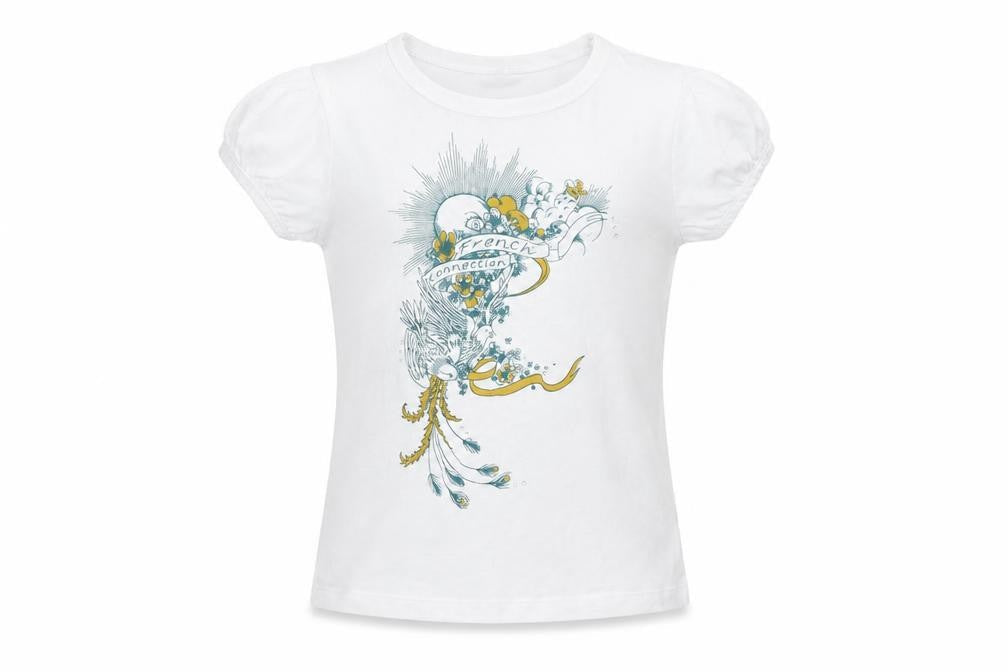 French Connection Girls White   Basic T-Shirt Size 6 Years