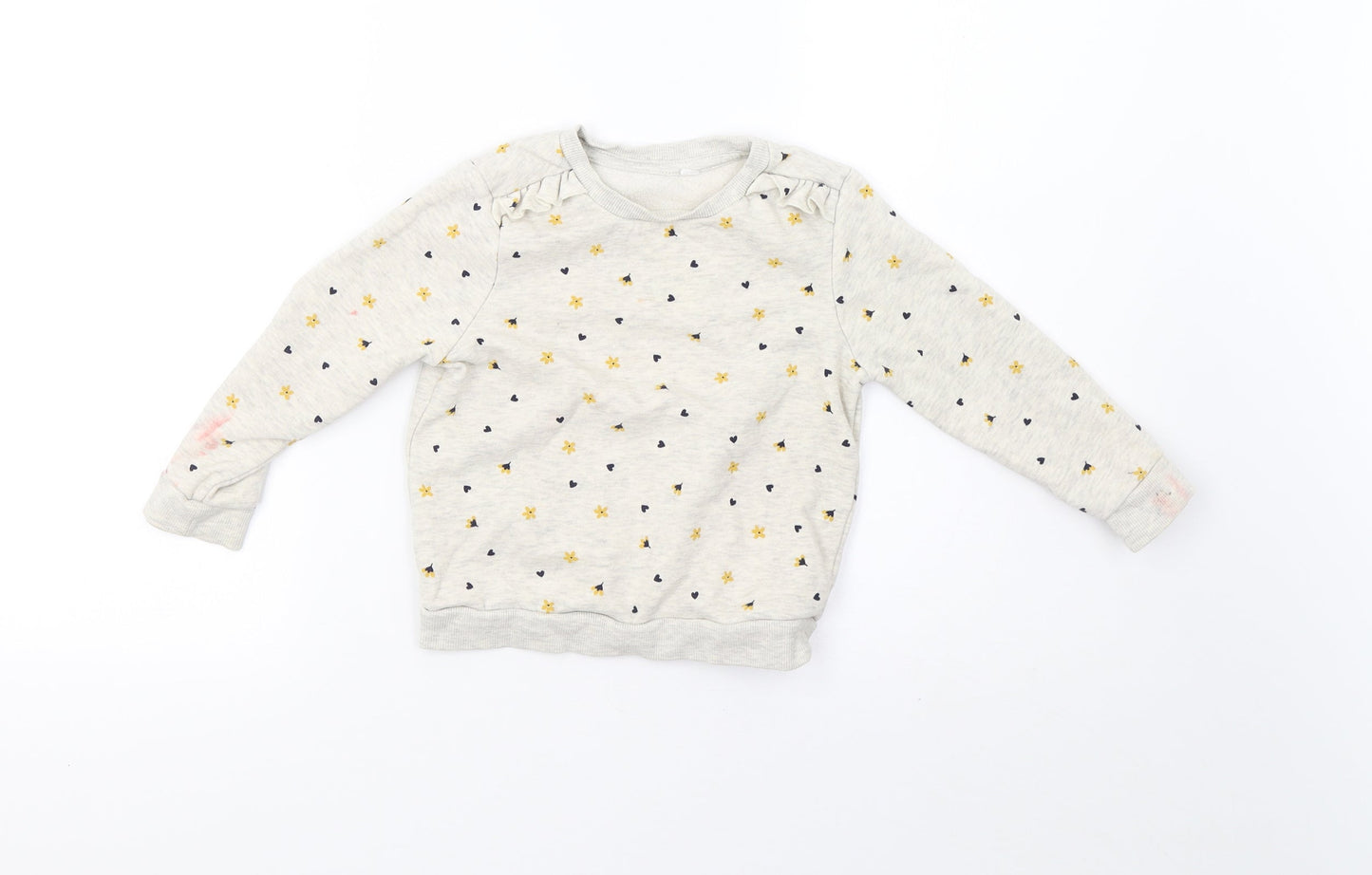 George Girls Grey Polka Dot  Pullover Sweatshirt Size 4-5 Years