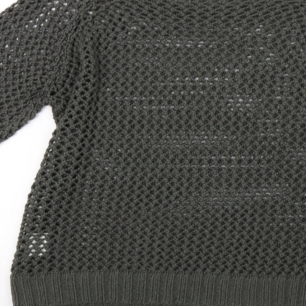 INTOWN Womens Green  Knit Pullover Sweatshirt Size S