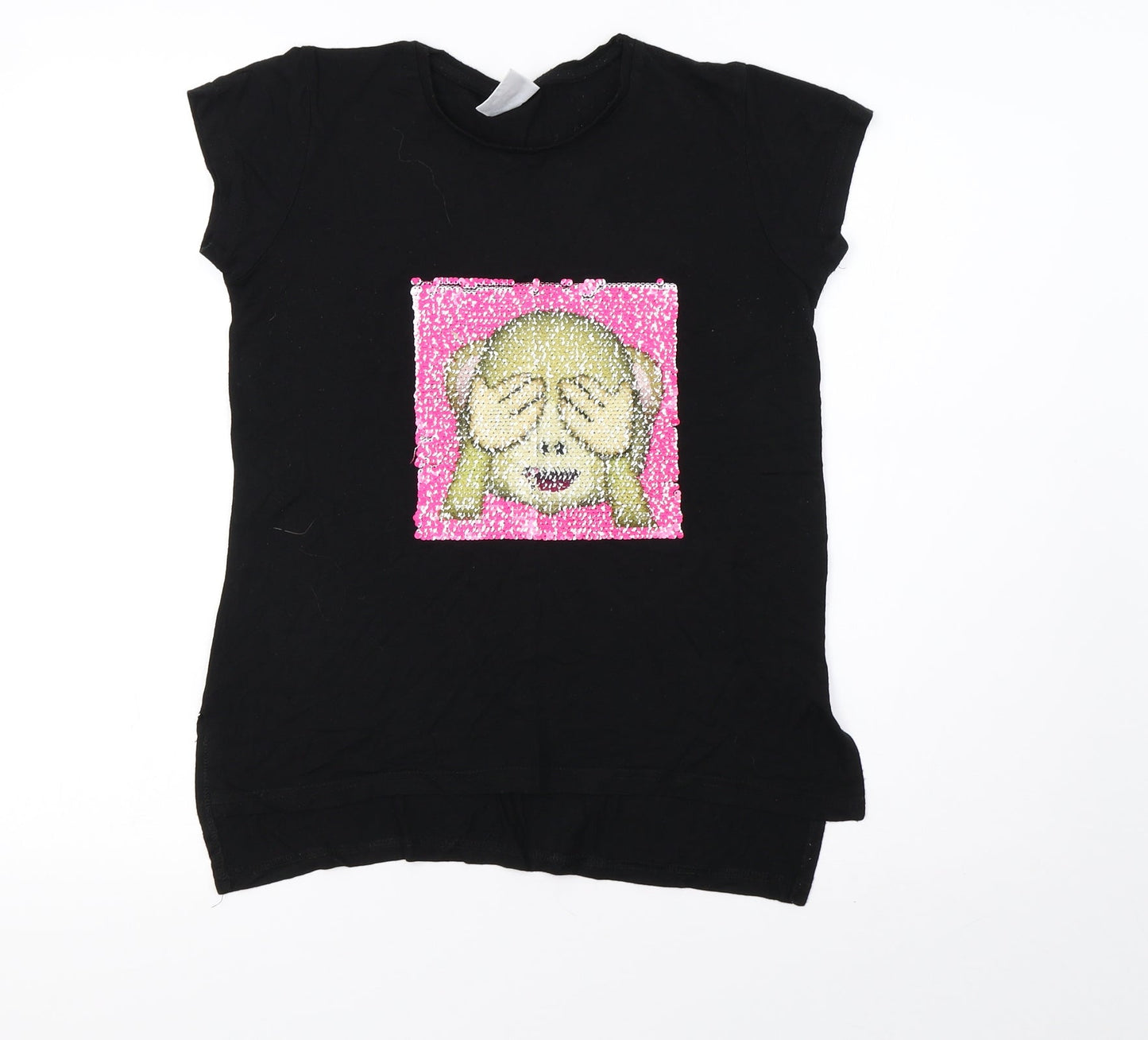 Preworn Girls Black   Basic T-Shirt Size 11-12 Years