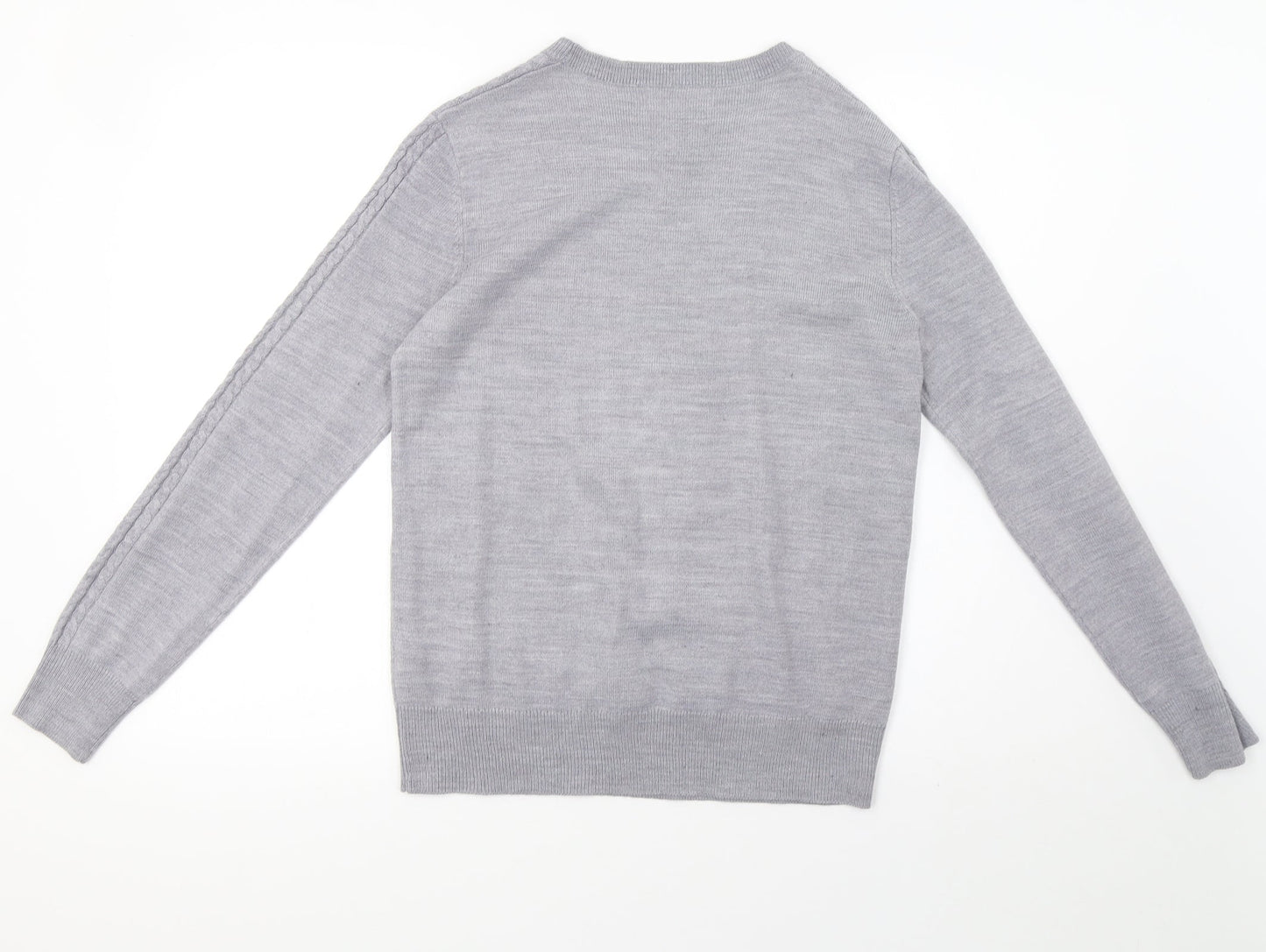 Matalan Womens Grey Geometric Knit Pullover Sweatshirt Size 10