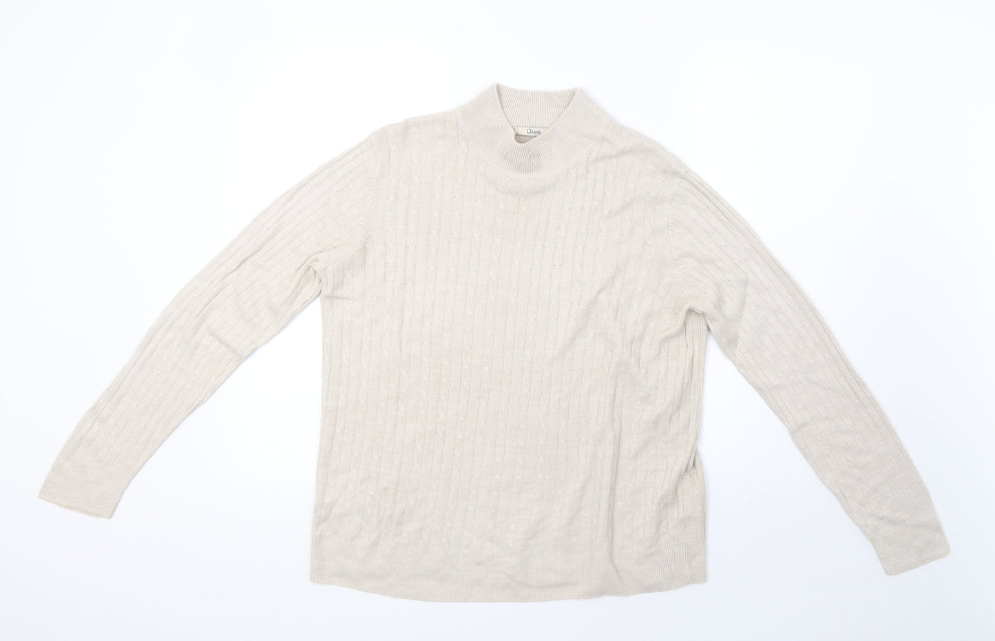 Marks and Spencer Womens Beige  Knit Pullover Sweatshirt Size 14
