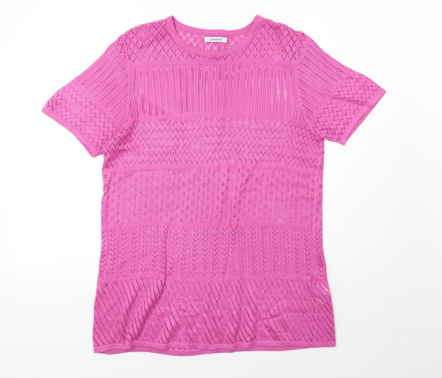 Damart Womens Purple  Knit Basic T-Shirt Size 16