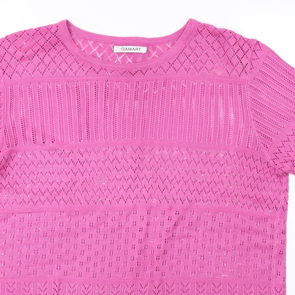 Damart Womens Purple  Knit Basic T-Shirt Size 16