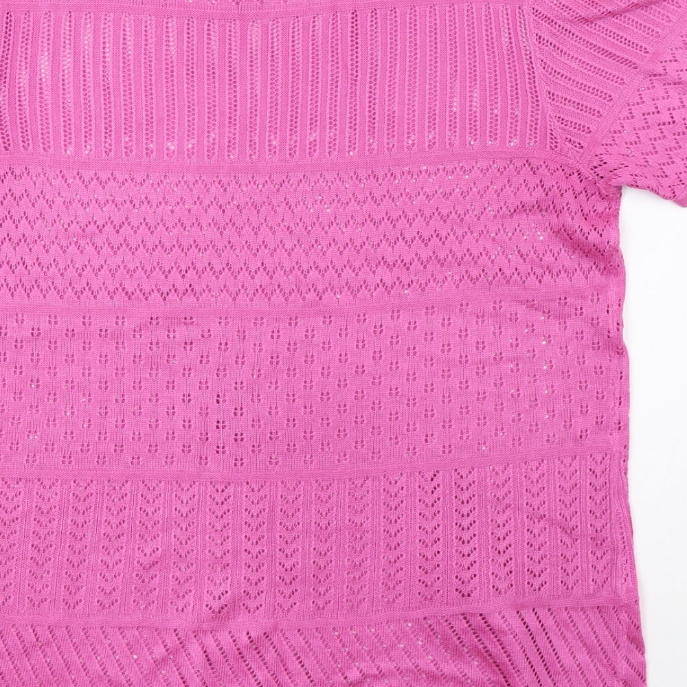 Damart Womens Purple  Knit Basic T-Shirt Size 16