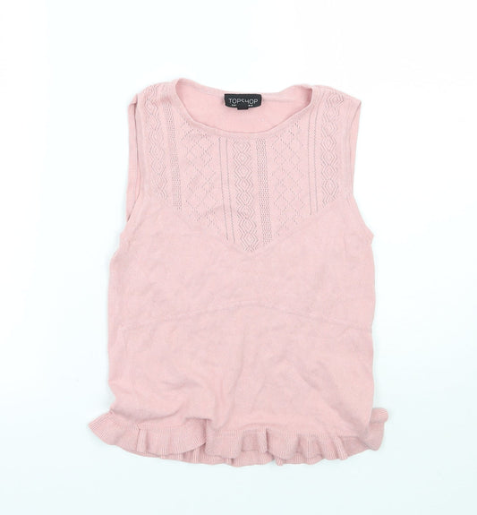 Topshop Womens Pink   Basic T-Shirt Size 8