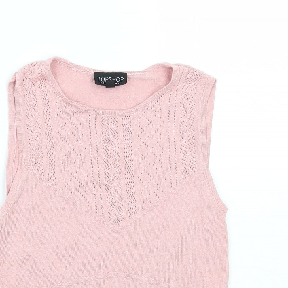 Topshop Womens Pink   Basic T-Shirt Size 8