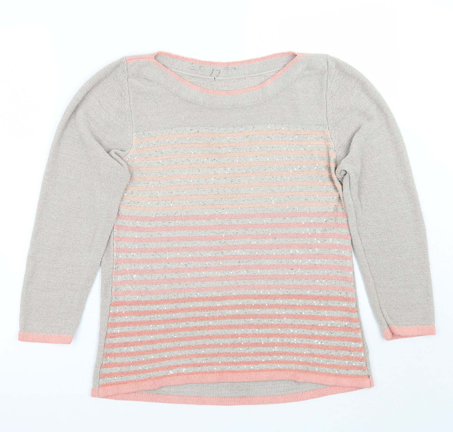Preworn Womens Pink Striped  Pullover Jumper Size S