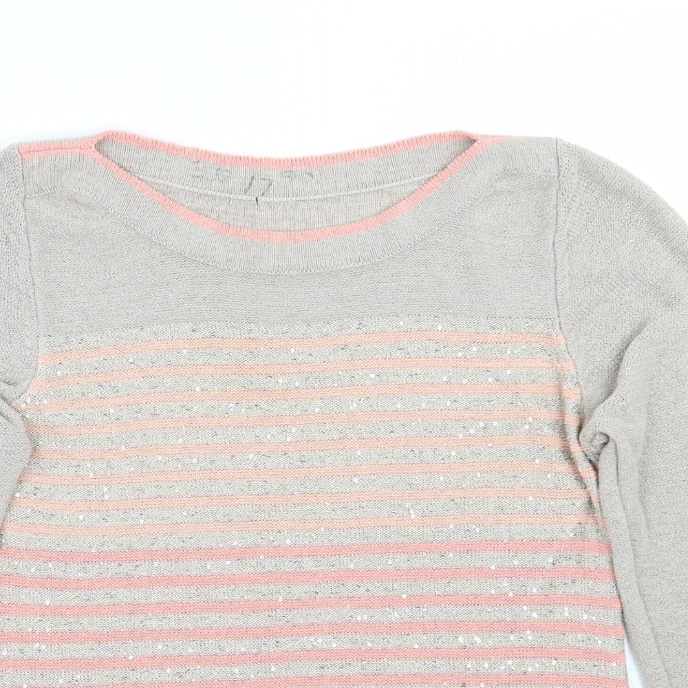 Preworn Womens Pink Striped  Pullover Jumper Size S