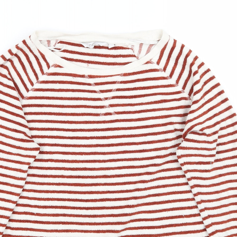 NEXT Womens White Striped  Pullover Jumper Size 6