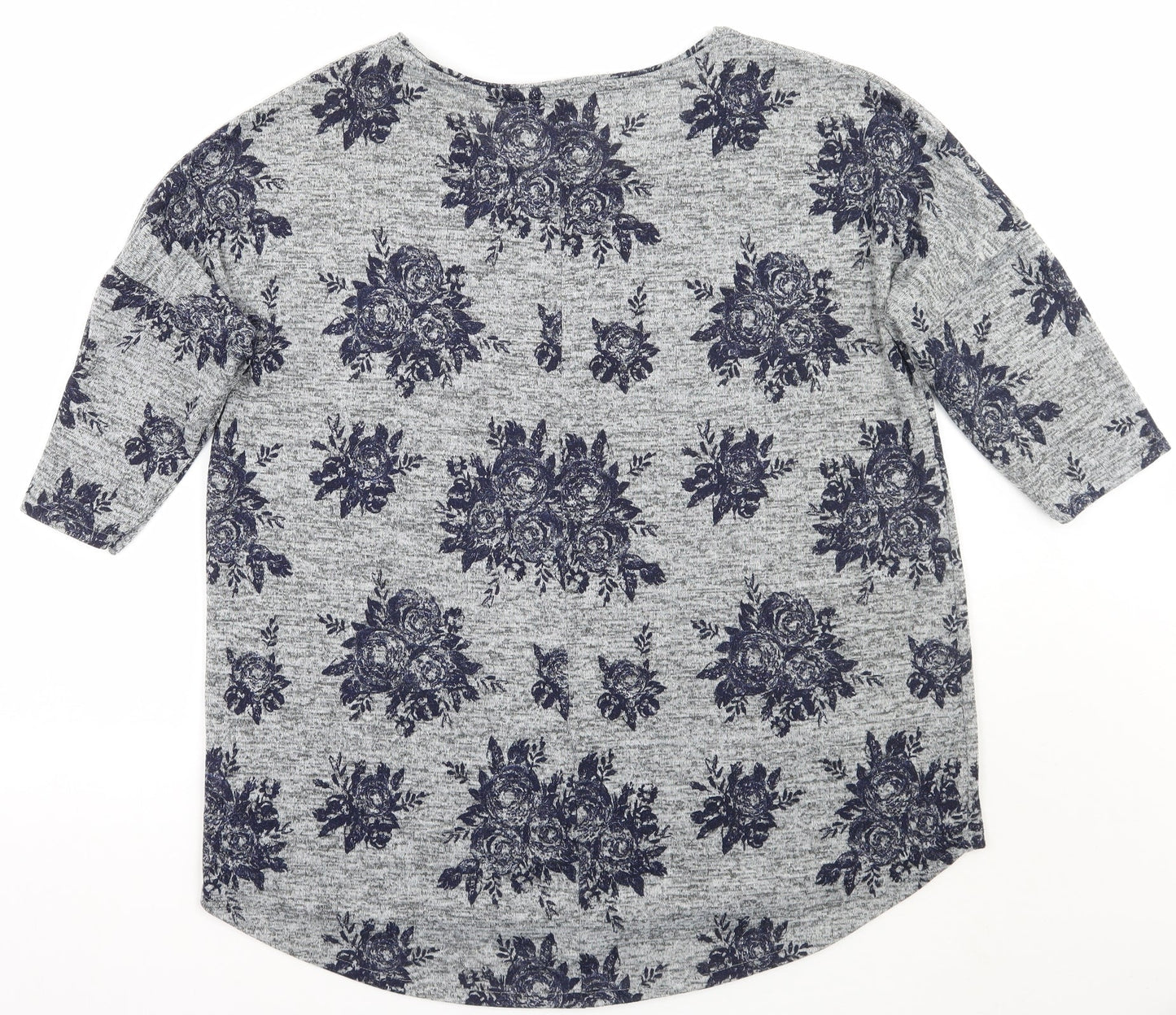 Papaya Womens Grey Floral  Pullover Jumper Size 12