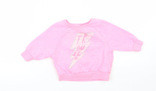 NEXT Girls Pink   Pullover Jumper Size 3-6 Months
