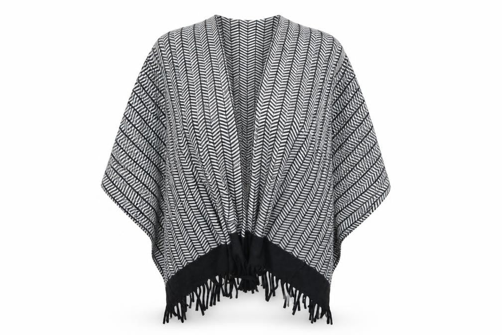 Damart Womens Black Geometric  Wrap Jumper One Size