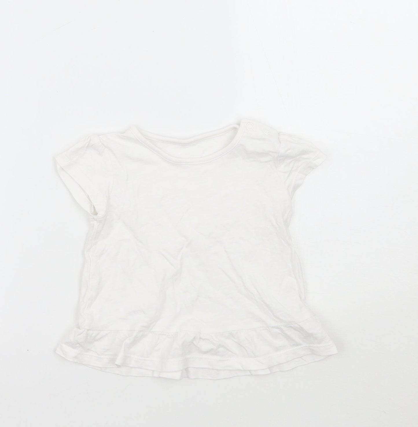 TU Girls White   Basic T-Shirt Size 12 Months