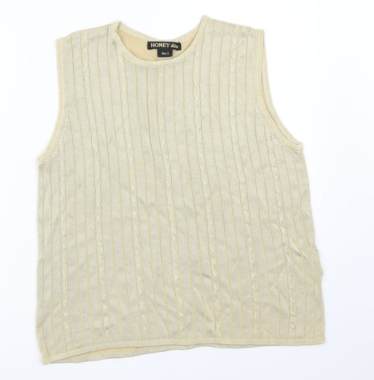 HONEY Womens Beige   Basic Tank Size M