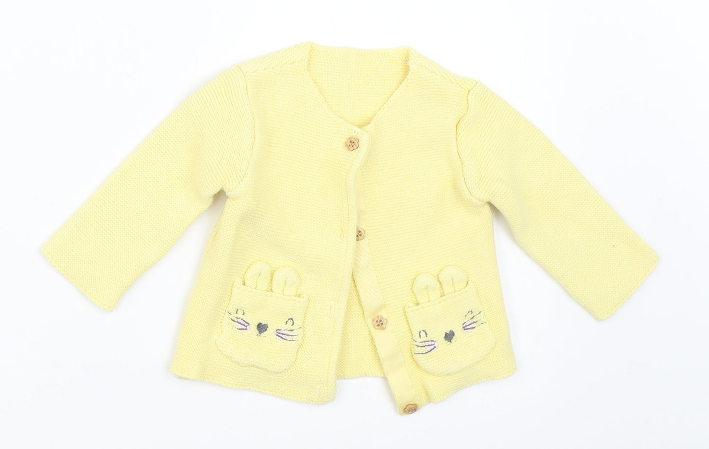 George Girls Yellow   Cardigan Jumper Size 6-9 Months