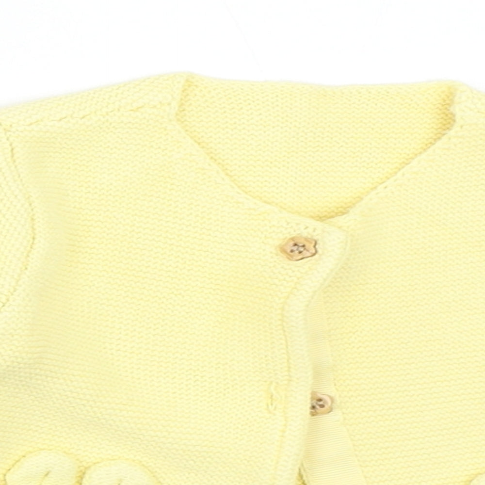 George Girls Yellow   Cardigan Jumper Size 6-9 Months