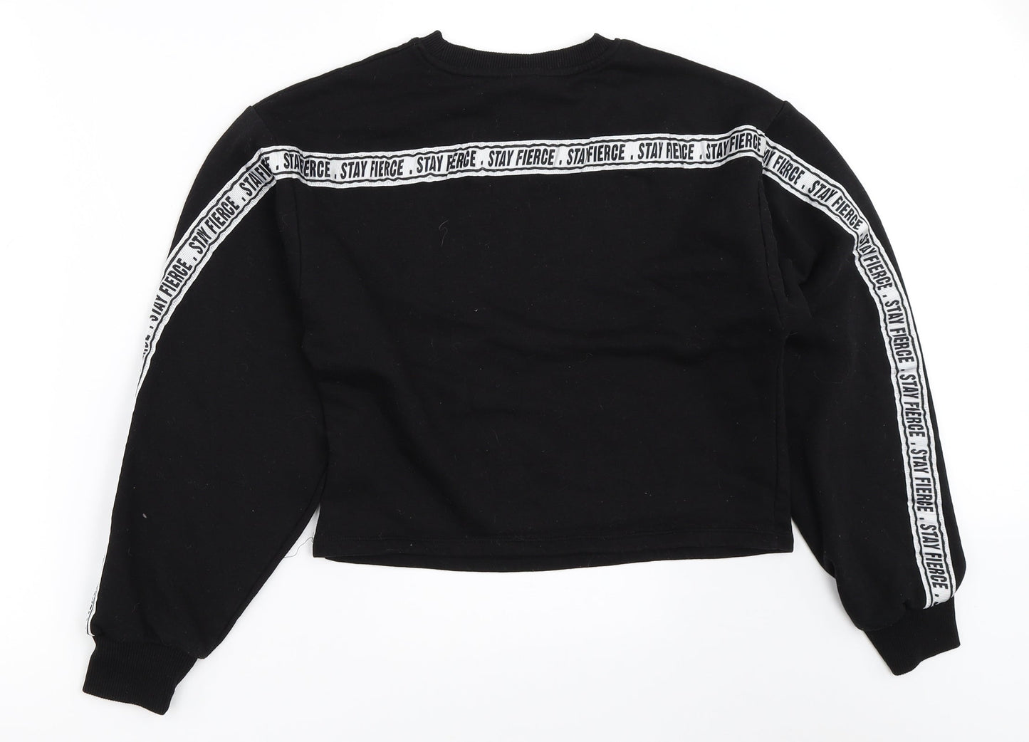 Candy Couture Girls Black   Pullover Sweatshirt Size 14 Years