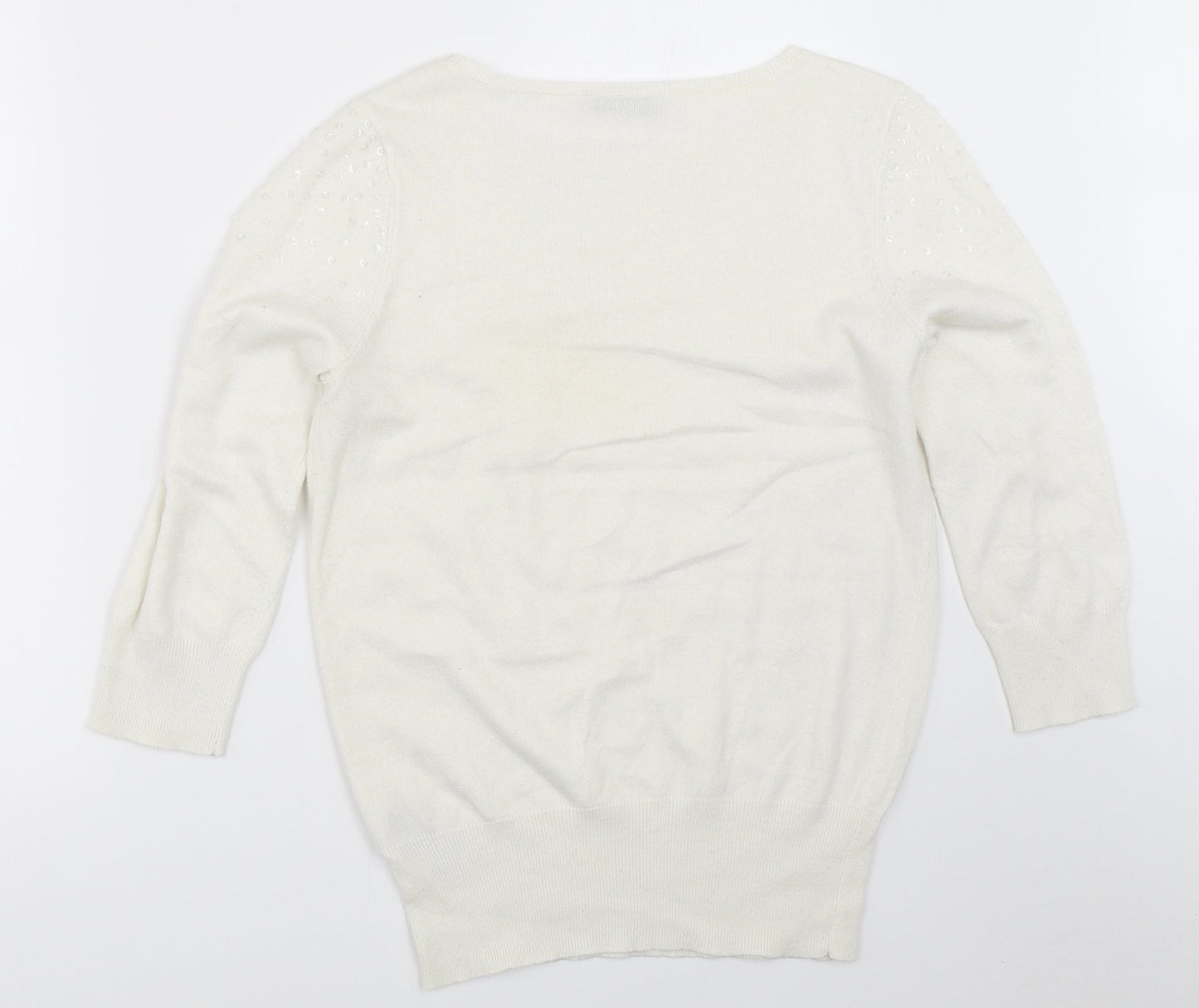 Oasis Womens White   Pullover Jumper Size S