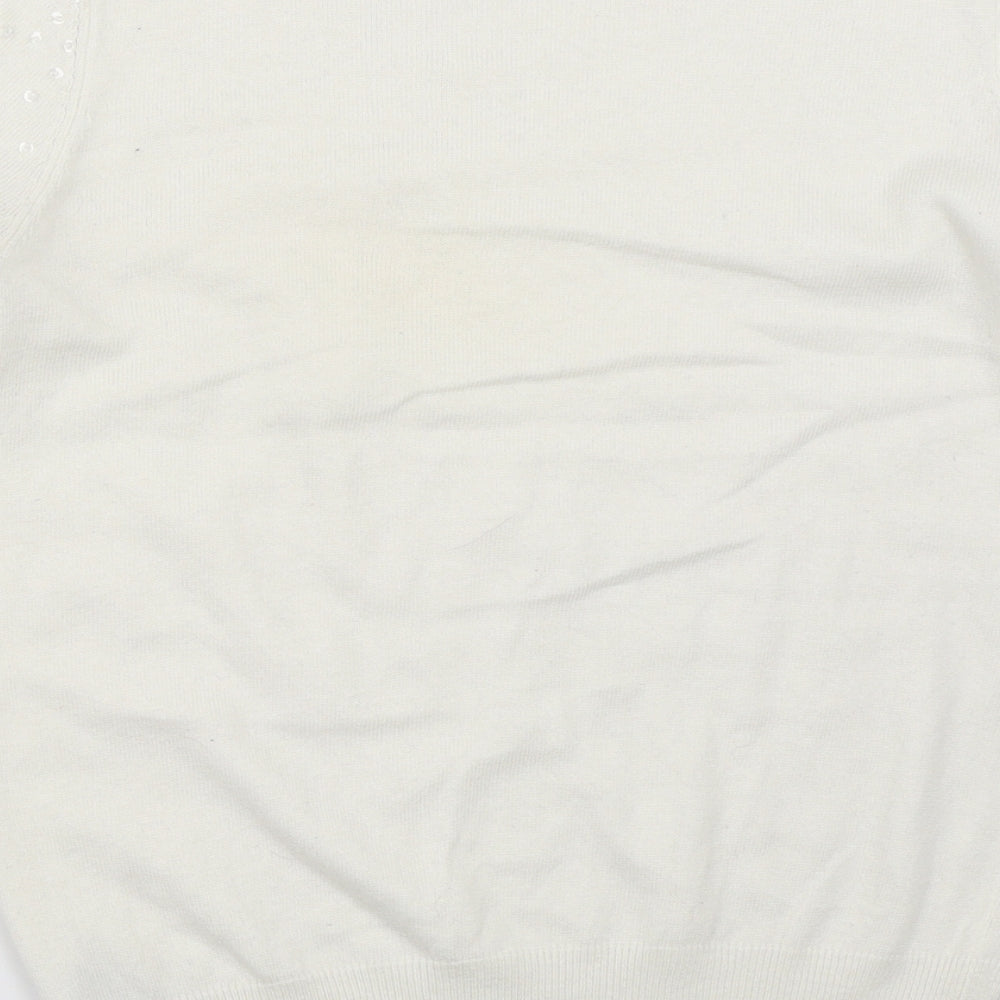 Oasis Womens White   Pullover Jumper Size S