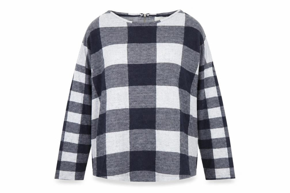 NEXT Womens Black Check  Pullover Jumper Size 6