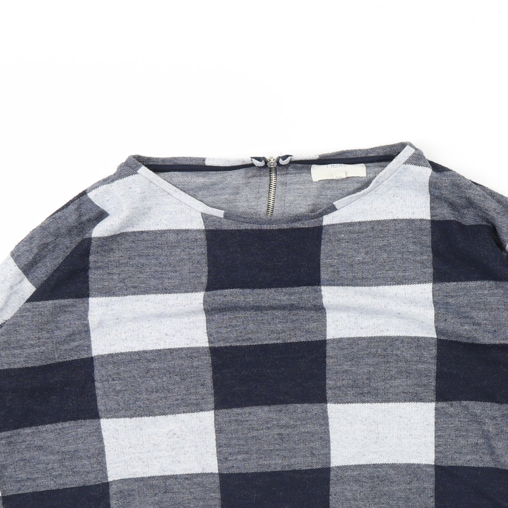 NEXT Womens Black Check  Pullover Jumper Size 6