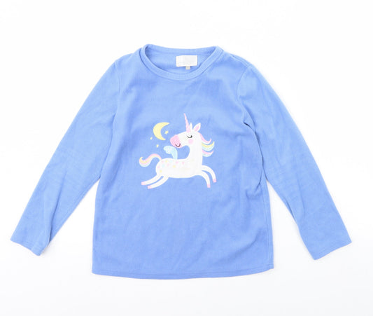 PJ Collections Girls Blue Solid Fleece Cami Pyjama Top Size 11 Years