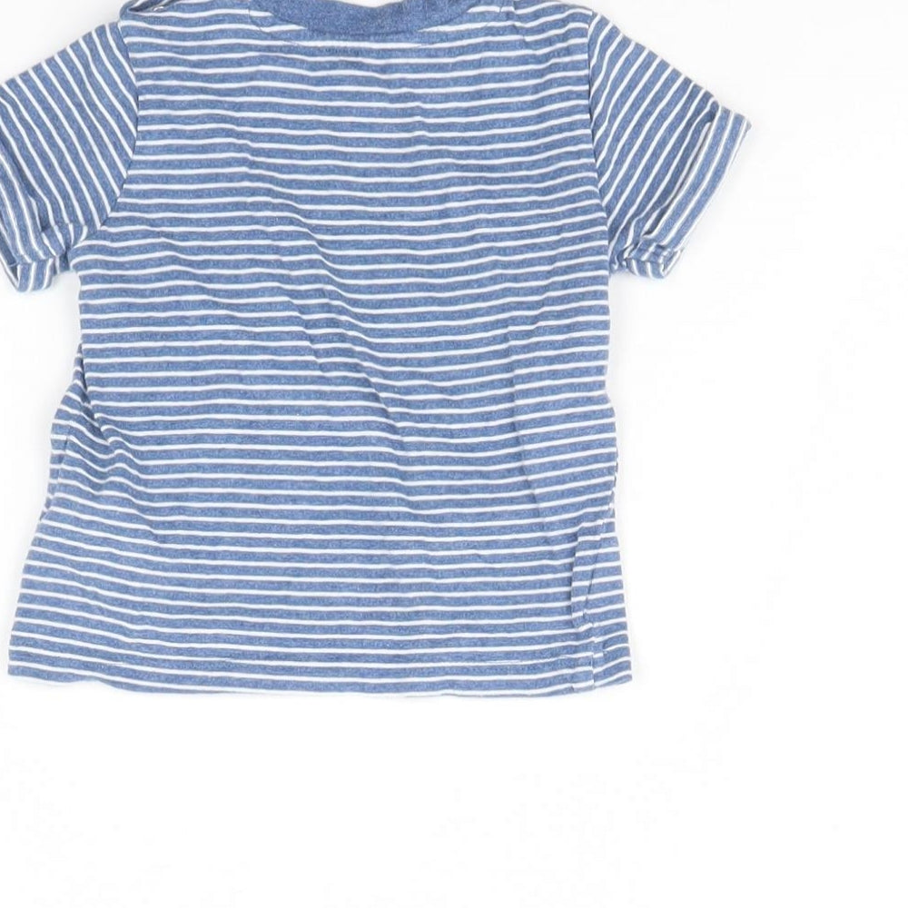 F&F Baby Blue Striped  Basic T-Shirt Size 6-9 Months
