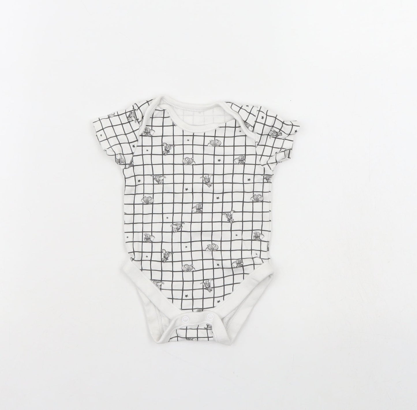 George Baby White Check  Babygrow One-Piece Size 0-3 Months  - Disney