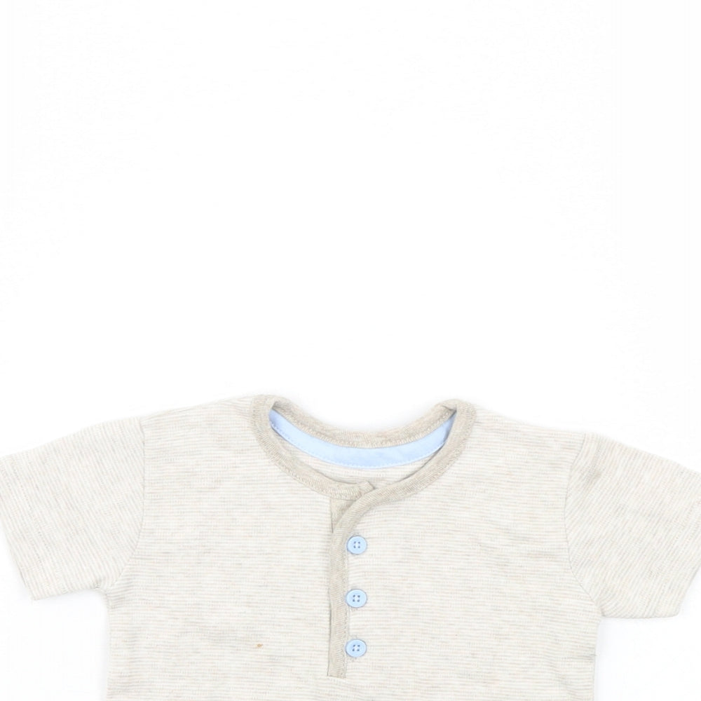 George Baby Beige Striped  Basic T-Shirt Size 3-6 Months