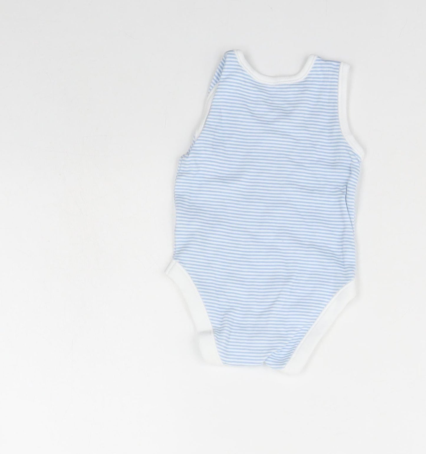 Nutmeg Baby Blue Striped  Babygrow One-Piece Size 0-3 Months