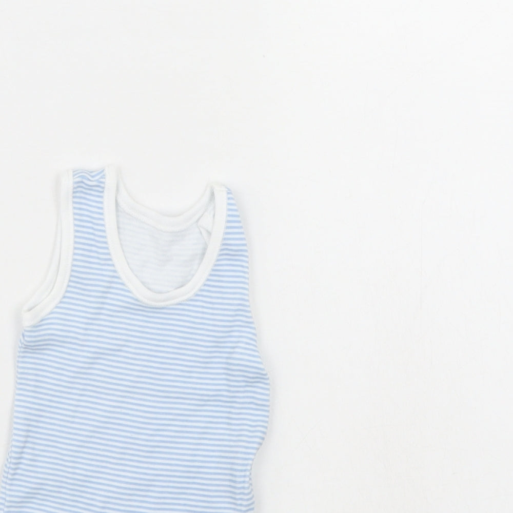 Nutmeg Baby Blue Striped  Babygrow One-Piece Size 0-3 Months
