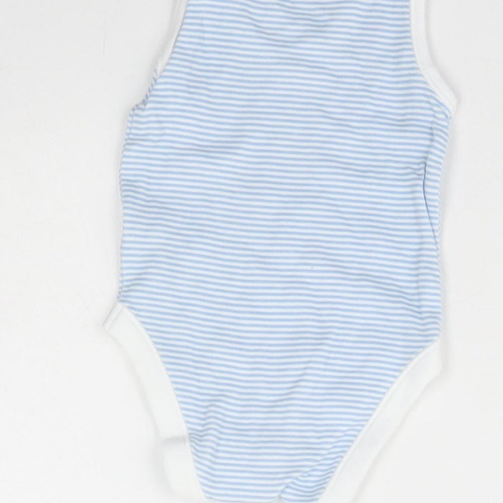 Nutmeg Baby Blue Striped  Babygrow One-Piece Size 0-3 Months