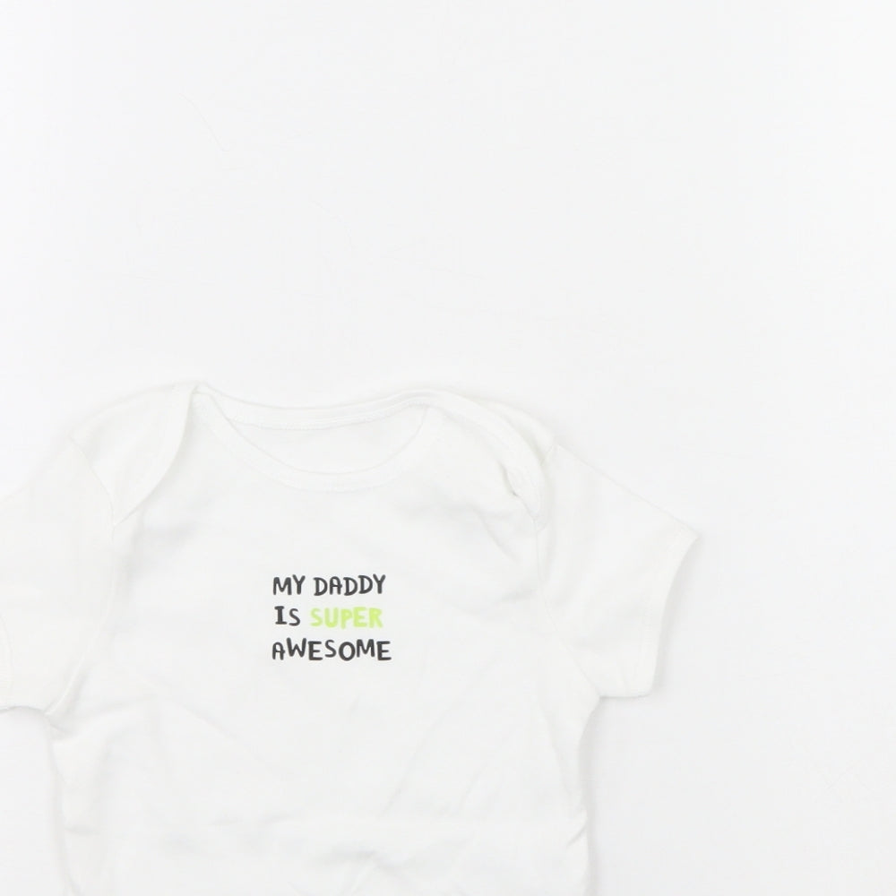 Primark Baby White   Babygrow One-Piece Size 9-12 Months  - my dad is the best