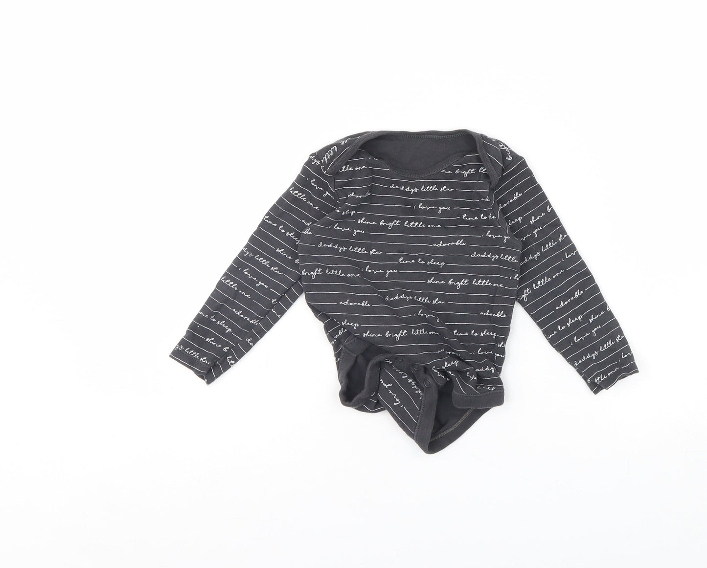 George Baby Grey Striped  Babygrow One-Piece Size 18 Months