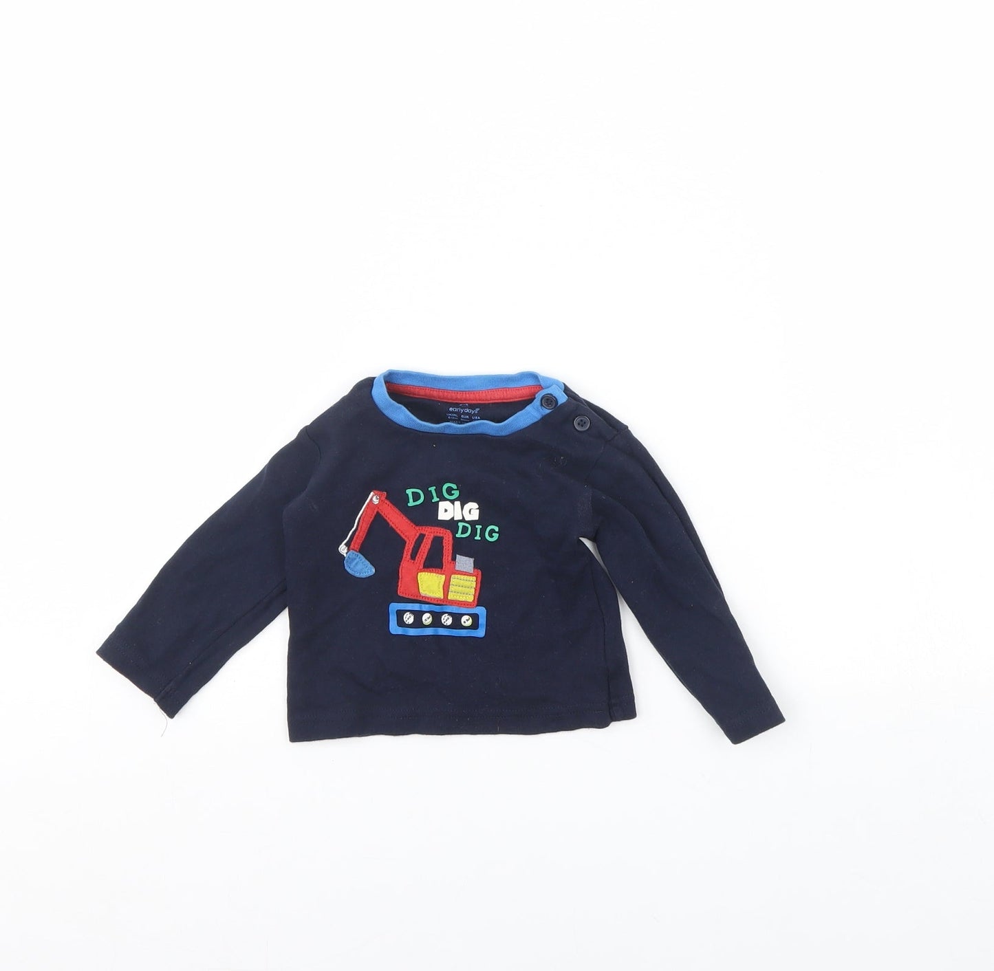 Early Days Baby Blue   Basic T-Shirt Size 6-9 Months  - Tractor