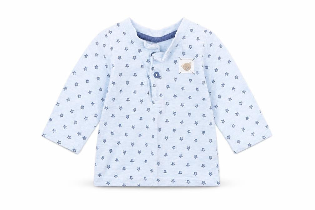 George Baby Blue Spotted  Basic T-Shirt Size 0-3 Months  - star detail