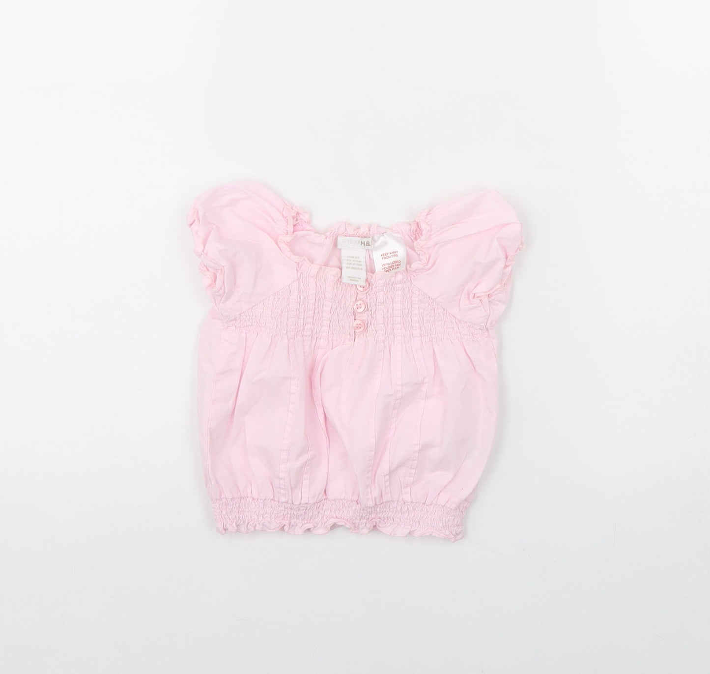 H&M Girls Pink   Basic Blouse Size 0-3 Months