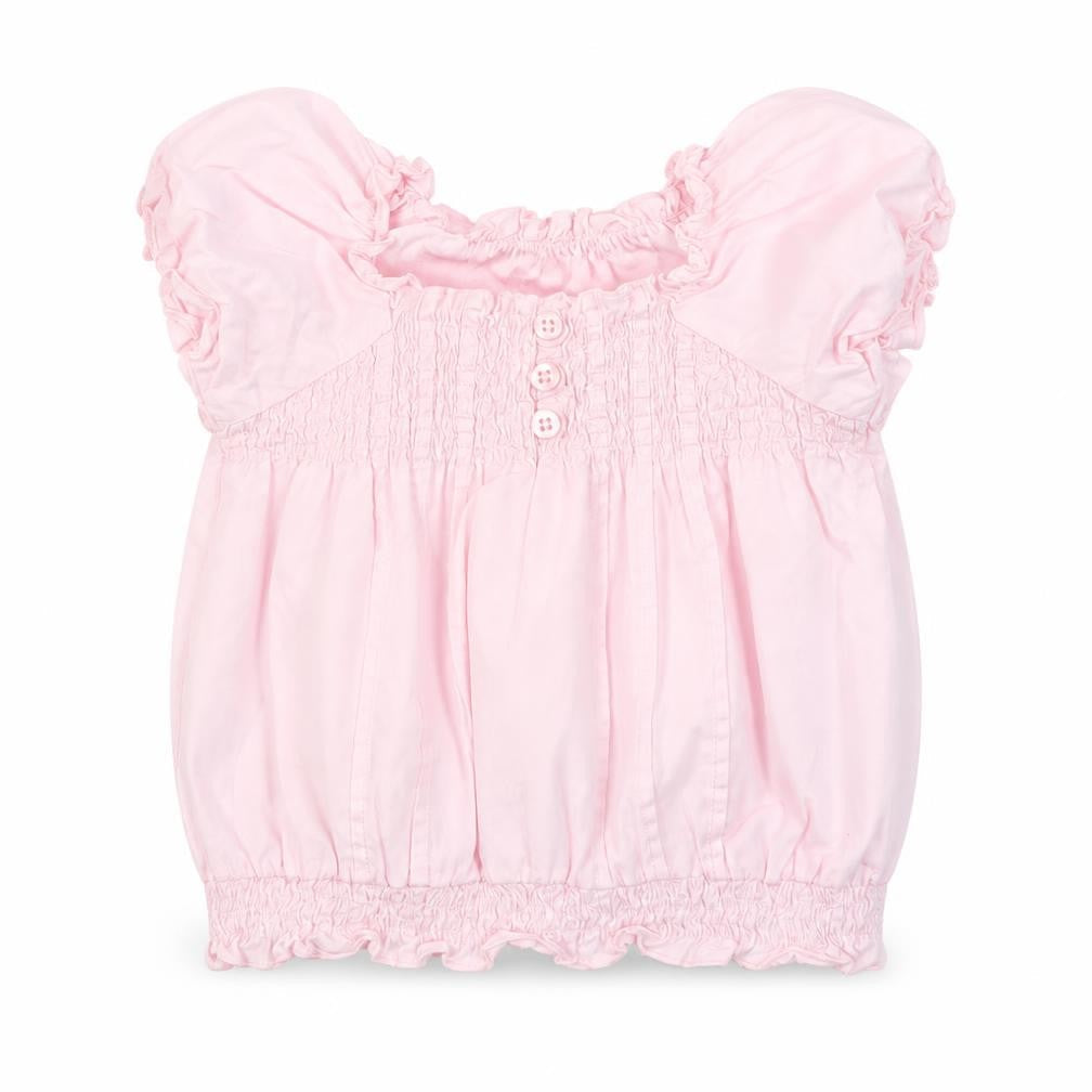 Front view of H&M girls’ pink basic blouse, size 0-3, months