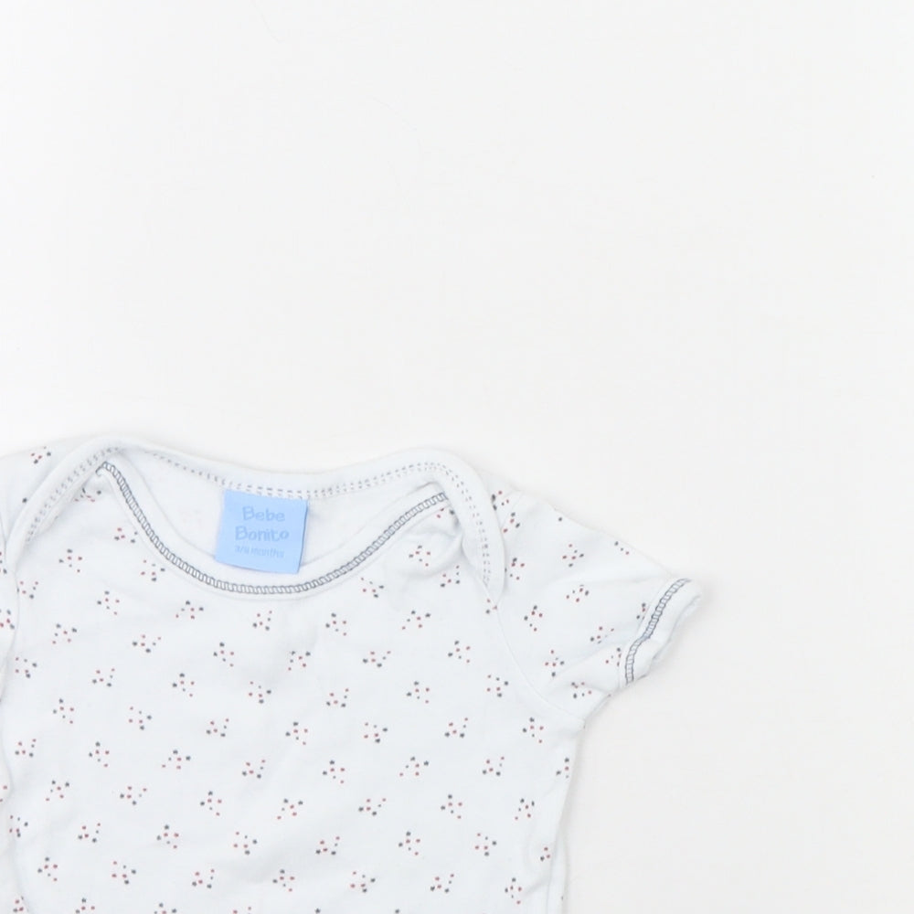 Bebe Bonito Baby White Flecked  Babygrow One-Piece Size 3-6 Months